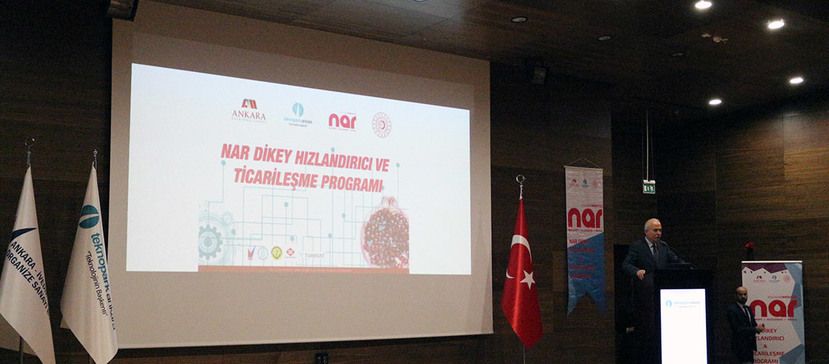 NAR DİKEY HIZLANDIRICI VE TİCARİLEŞME PROGRAMI AÇILIŞI Teknopark Ankara’da Nar Kuluçka Merkezimizin Ankara Kalkınma Ajansı desteği ile yürüttüğü Nar Dikey Hızlandırıcı ve Ticarileşme Programı Açılış Toplantısı gerçekleşti.